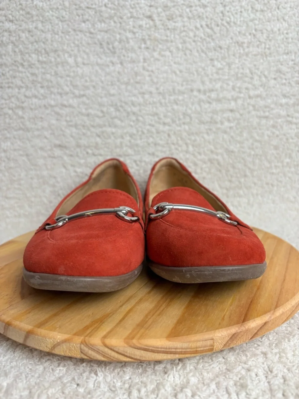 Naturalizer Shoes Womens 9M Fern Suede Slip On Horse Bit Laofer in Red Florence